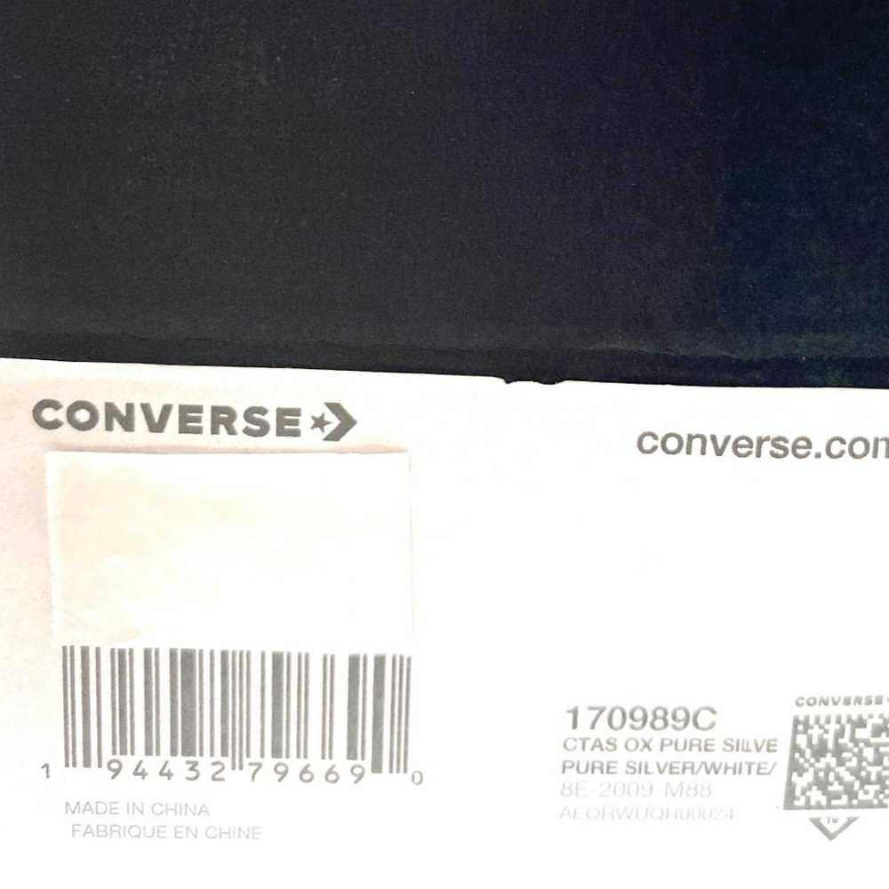 🌿Sale🌿 Converse Womens CTAS OX Pure Silver Synthetic Leather AUTHENTIC 170989C - Picture 10 of 10